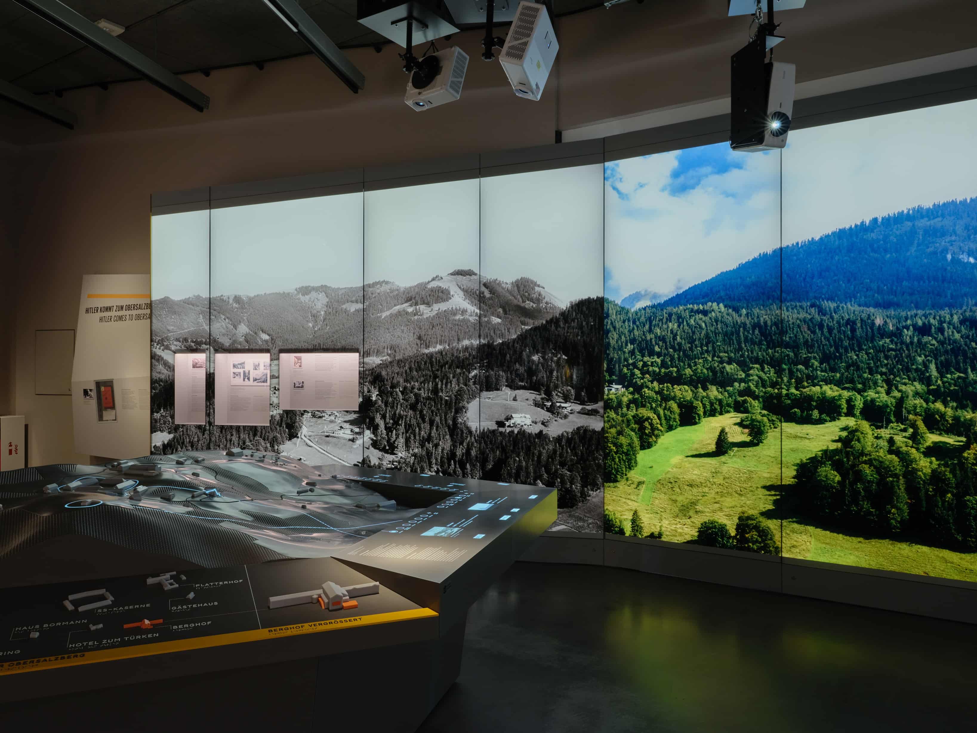 Obersalzberg as a backdrop section of the exhibition.