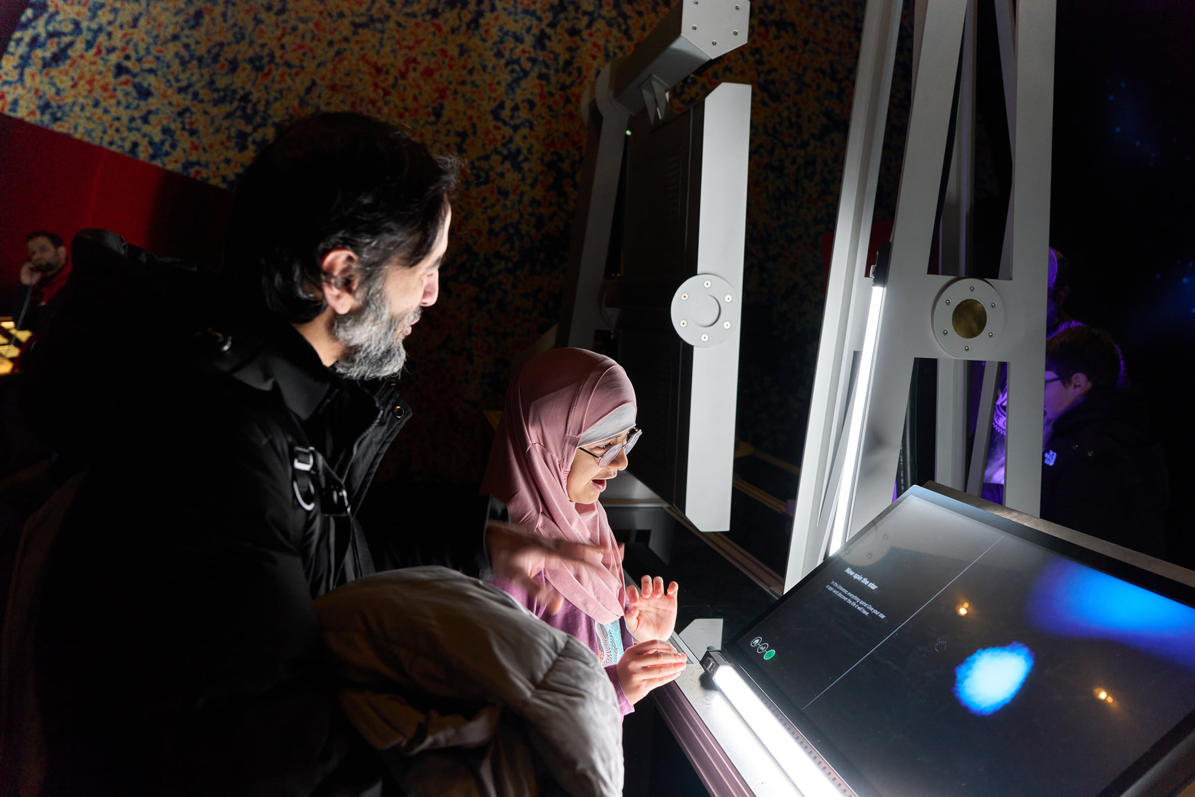 Making a star in the Our Universe exhibition.